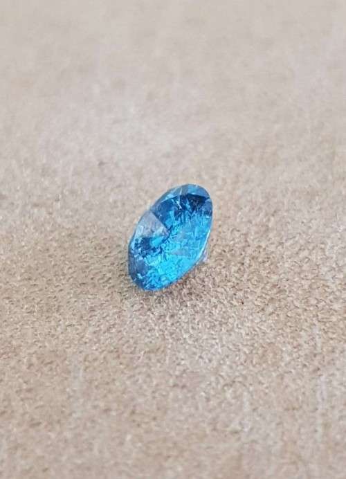 *CERTIFIED* Diamond  0.43Cts  Round Vivid Blue Loose Natural Diamond
