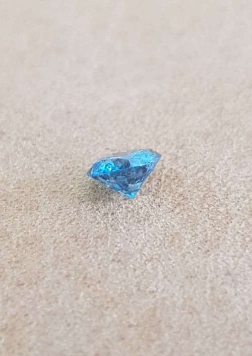 *CERTIFIED* Diamond  0.43Cts  Round Vivid Blue Loose Natural Diamond