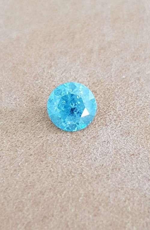 *CERTIFIED* Diamond  0.81Cts  Round Vivid Greenish Blue Loose Natural Diamond