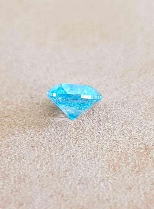 *CERTIFIED* Diamond  0.81Cts  Round Vivid Greenish Blue Loose Natural Diamond