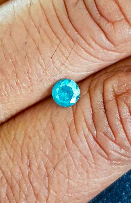 *CERTIFIED* Diamond  0.72Cts  Round Sky Blue Loose Natural Diamond