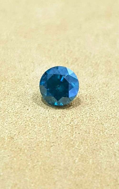 *CERTIFIED* Diamond  0.72Cts  Round Vivid Green/Blue Loose Natural Diamond
