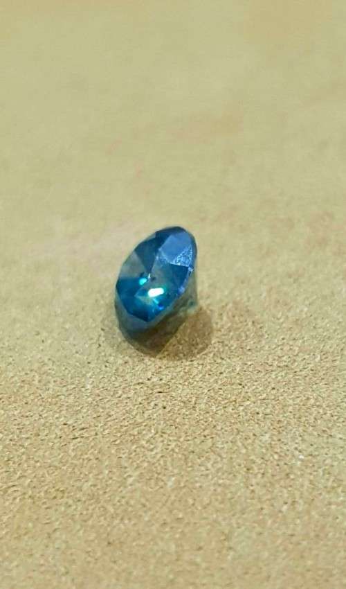 *CERTIFIED* Diamond  0.72Cts  Round Vivid Green/Blue Loose Natural Diamond