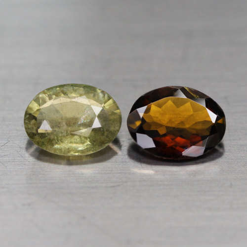 2.00Ct. Tourmaline Oval Green & Gold Mozambique Precious Gem Good Color! Natural