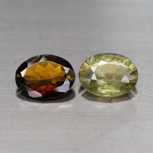 2.00Ct. Tourmaline Oval Green & Gold Mozambique Precious Gem Good Color! Natural