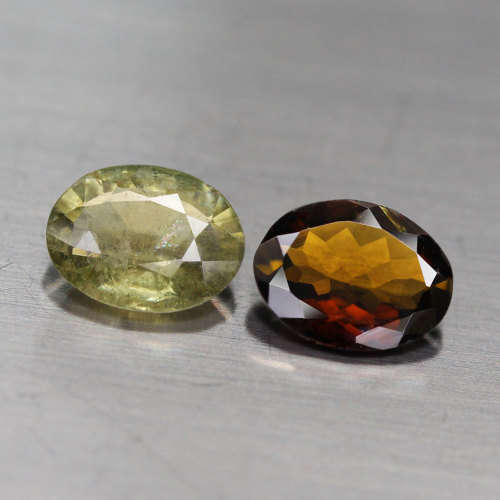 2.00Ct. Tourmaline Oval Green & Gold Mozambique Precious Gem Good Color! Natural