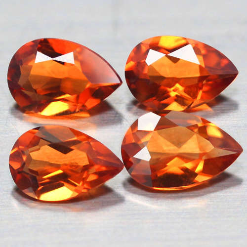 1.31Ct. Spessartine Garnet Pear Golden Orange Dazzling Untreated Natural
