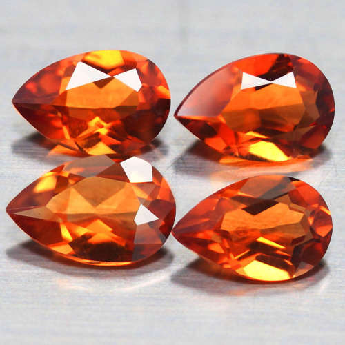 1.31Ct. Spessartine Garnet Pear Golden Orange Dazzling Untreated Natural