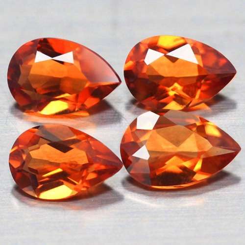 1.31Ct. Spessartine Garnet Pear Golden Orange Dazzling Untreated Natural