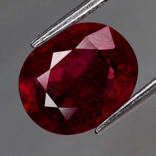 4.36Ct. Ruby  Oval Facet Red Sparkling & Good Color!