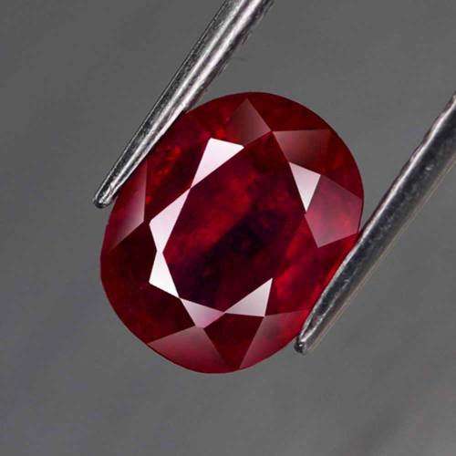 2.27Ct. Ruby  Oval Facet Red Sparkling & Good Color!