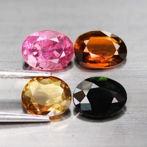 2.53Ct.  Tourmaline Oval Pink,Green & Gold-Color Mozambique Ravishing Natural