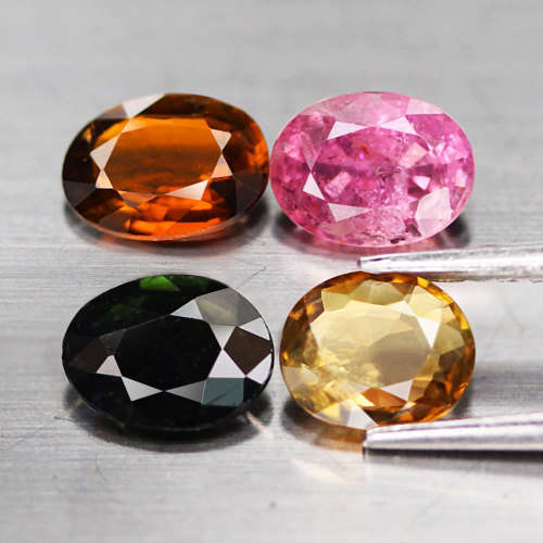 2.53Ct.  Tourmaline Oval Pink,Green & Gold-Color Mozambique Ravishing Natural