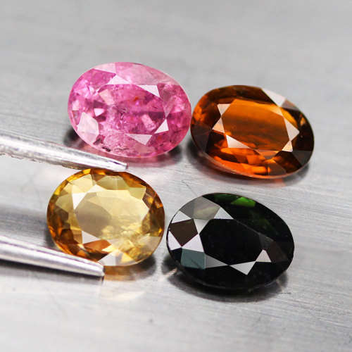 2.53Ct.  Tourmaline Oval Pink,Green & Gold-Color Mozambique Ravishing Natural