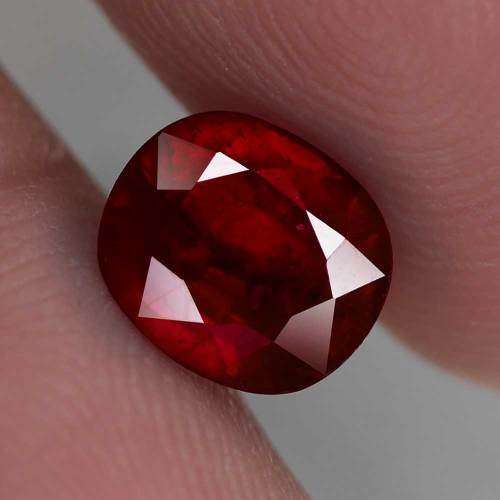 3.26Ct. Ruby  Oval Facet Red Sparkling & Good Color!