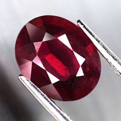 1.95Ct. Ruby Oval Facet Red Sparkling & Good Color!