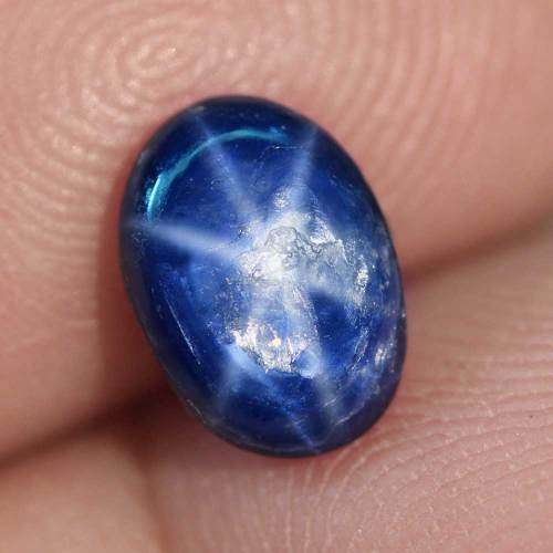 2.30Ct. Star Sapphire 6 Rays  Oval Cabochon Deep Blue Natural
