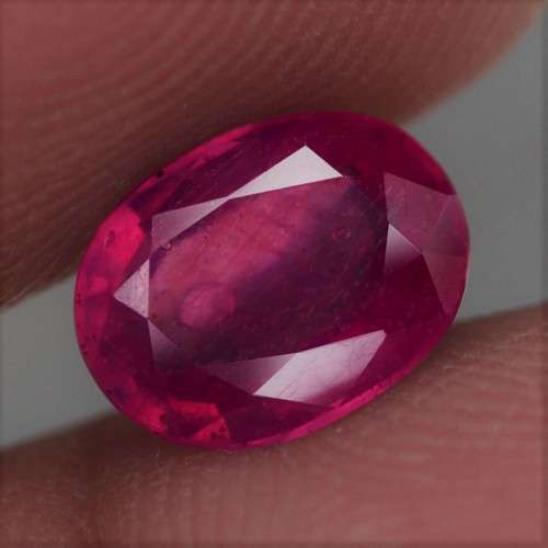 3.28Ct. Ruby  Oval Facet Red Sparkling & Good Color!