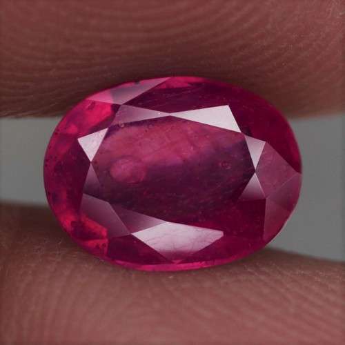 3.28Ct. Ruby  Oval Facet Red Sparkling & Good Color!