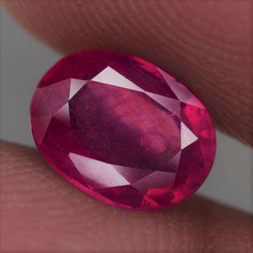 3.28Ct. Ruby  Oval Facet Red Sparkling & Good Color!