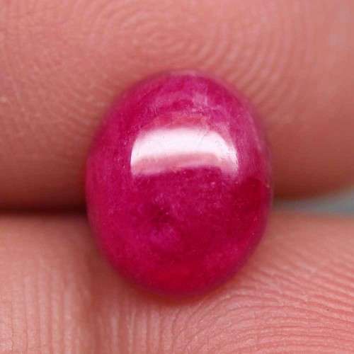3.90Ct. Ruby Oval Pinkish Red Cabochon Top Blood Red Natural