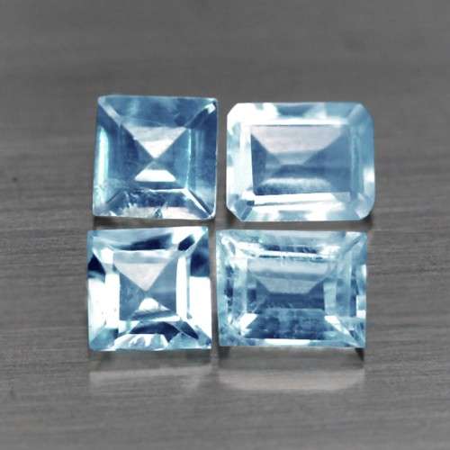 1.45Ct. Natural Aquamarine Ocean Blue Square Brazil Ravishing For Jewelry
