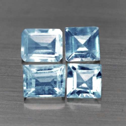 1.45Ct. Natural Aquamarine Ocean Blue Square Brazil Ravishing For Jewelry