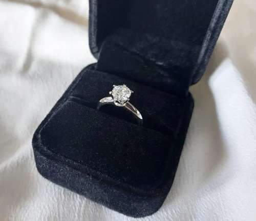 1.00 Carat Moissanite**GRA Certified**  VVSI/D Engagement Ring in Sterling Silver