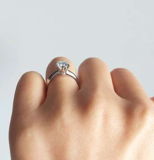 1.00 Carat Moissanite**GRA Certified**  VVSI/D Engagement Ring in Sterling Silver