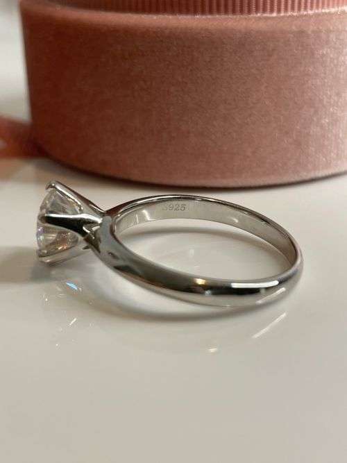 2.00 Carat Moissanite**GRA Certified**  VVSI/D Engagement Ring in Sterling Silver