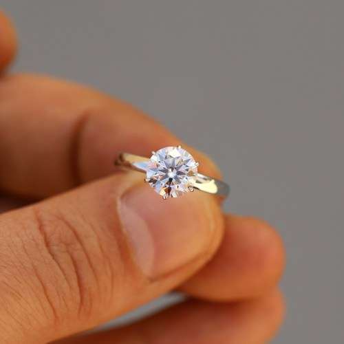 2.00 Carat Moissanite**GRA Certified**  VVSI/D Engagement Ring in Sterling Silver