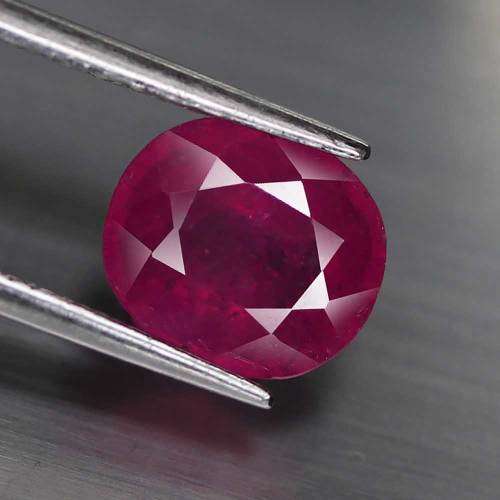 2.19Ct. Ruby   Oval Facet Pinkish Red Sparkling & Good Color! Madagascar