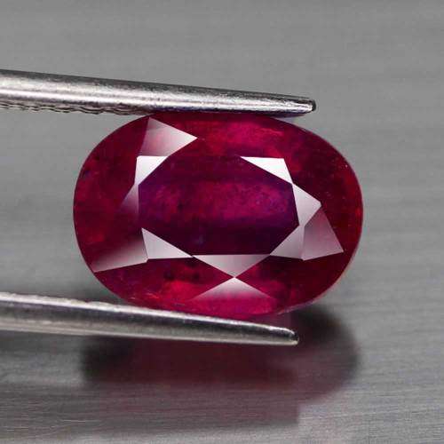 3.78Ct. Ruby   Oval Facet Pinkish Red Sparkling & Good Color! Madagascar