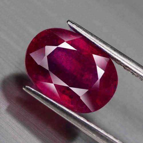 3.78Ct. Ruby   Oval Facet Pinkish Red Sparkling & Good Color! Madagascar