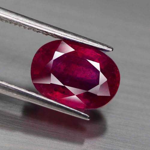 3.78Ct. Ruby   Oval Facet Pinkish Red Sparkling & Good Color! Madagascar