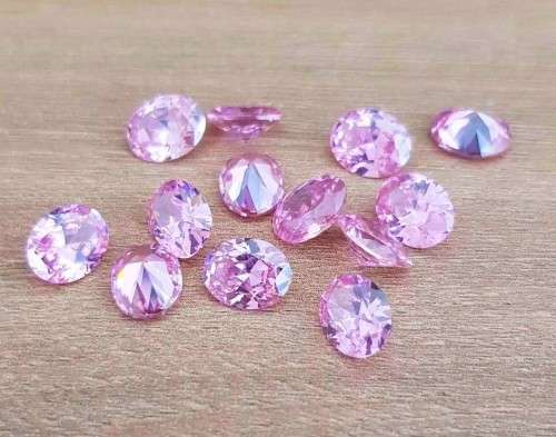 Pink Cubic Zirconia oval shape 7x9mm