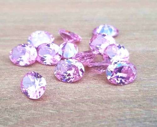 Pink Cubic Zirconia oval shape 7x9mm