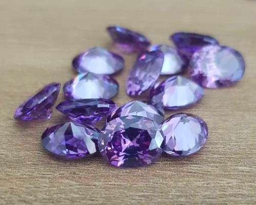 Amethyst Cubic Zirconia oval shape 7x9mm