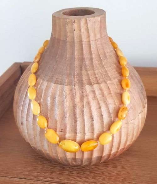 19` Beautiful Genuine Baltic Amber **Egg York**Cleopatra Choker Necklace for Woman