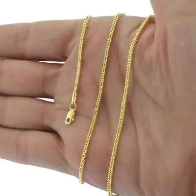 10K Yellow Gold 46cm -2.5mm Square Wheat Box Franco Chain Necklace