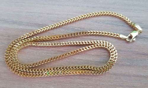 10K Yellow Gold 46cm -2.5mm Square Wheat Box Franco Chain Necklace