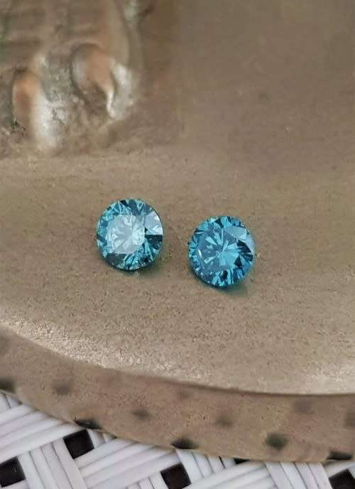 0.31Cts Diamond Fancy Blue Natural Loose **Pair**