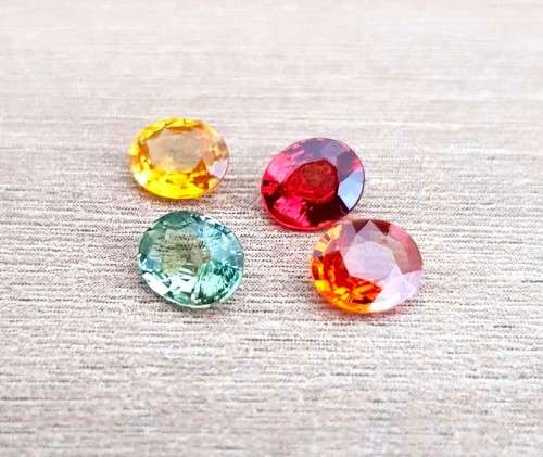 Sapphire Oval 2.91cts  4 Pieces   Beautiful! Fancy Colour Songea, Africa