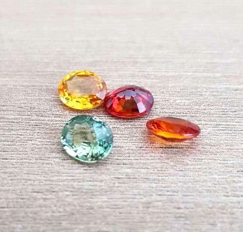 Sapphire Oval 2.91cts  4 Pieces   Beautiful! Fancy Colour Songea, Africa