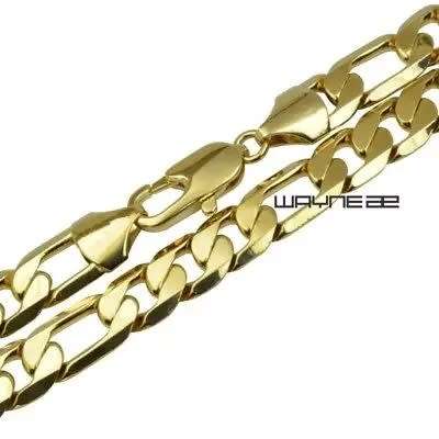 18ct  Necklace Figaro Link Chain-Gold Plated