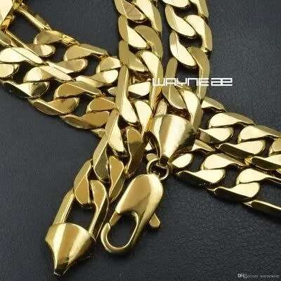 18ct  Necklace Figaro Link Chain-Gold Plated