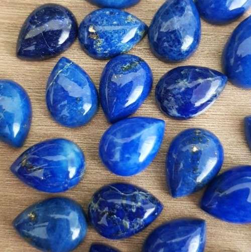 LAPIS LAZULI PEAR SHAPE GEMSTONES 10X14 MM CABOCHON  NATURAL