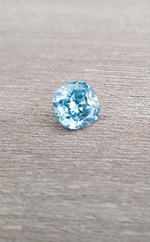 1.010Ct MOISSANITE CUSHION CUT VVS1 BLUE COLOUR