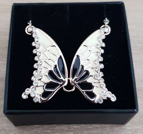 Swarovski Necklace Butterfly Gold Plated  Link Chain