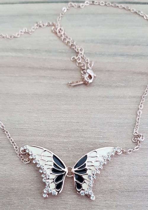 Swarovski Necklace Butterfly Gold Plated  Link Chain